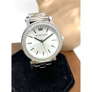 Michael Kors Women's Watch MK7347 Corey Quartz Gemmed Silver Stainless Steel